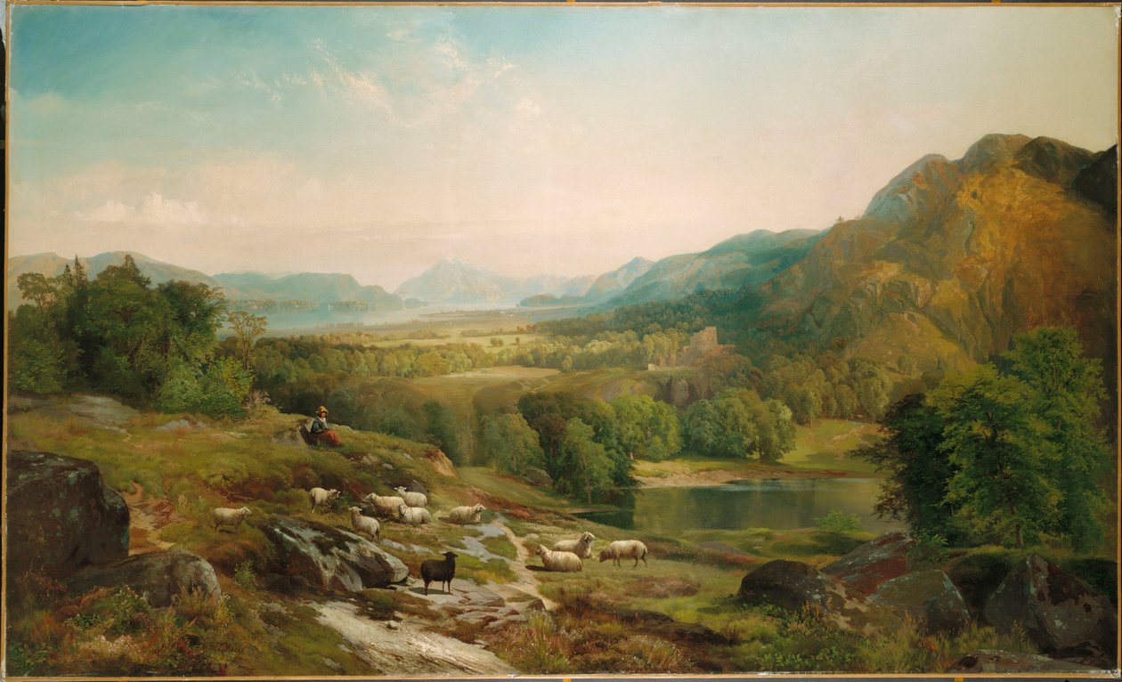 Minding the Flock, ca. 1867 av Thomas Moran