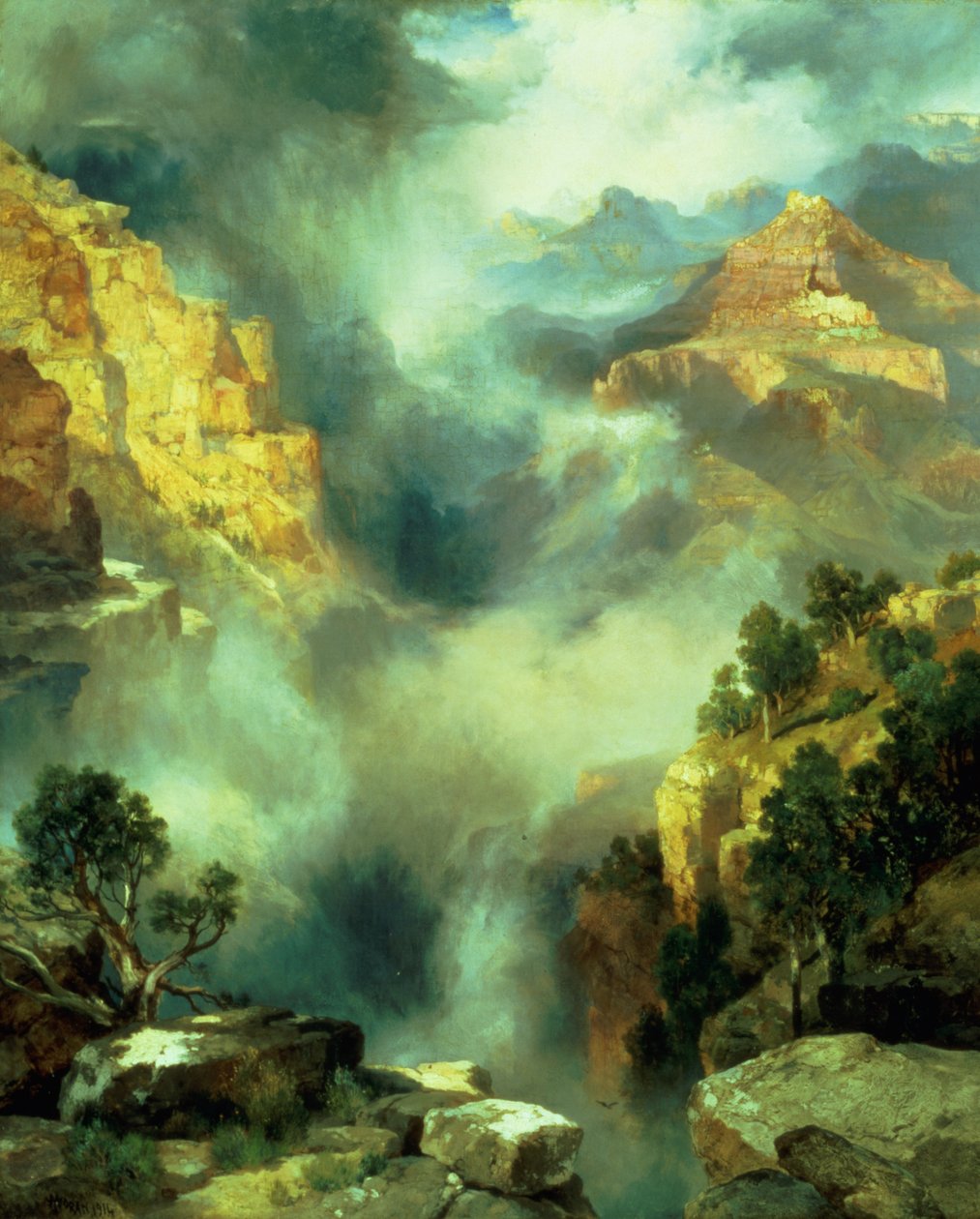 Mist in the Canyon, 1914 av Thomas Moran