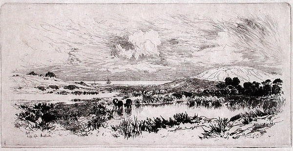 Montauk Ponds, Long Island av Thomas Moran