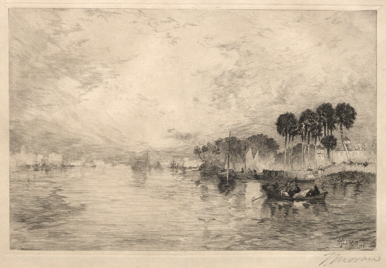 Morgen på St. Johns River, Florida, 1881. av Thomas Moran