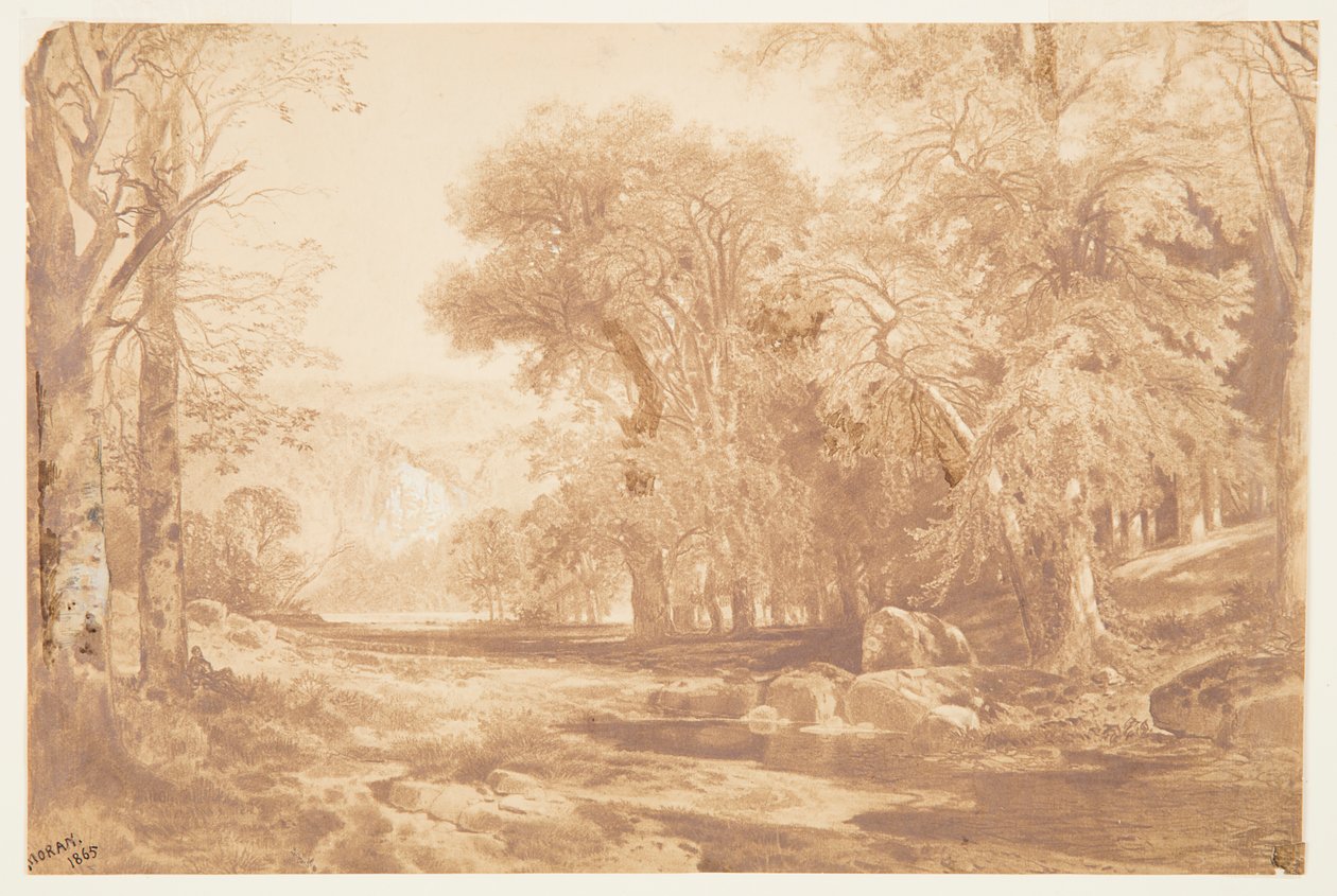 På Upper Delaware (etter en kulltegning) av Thomas Moran