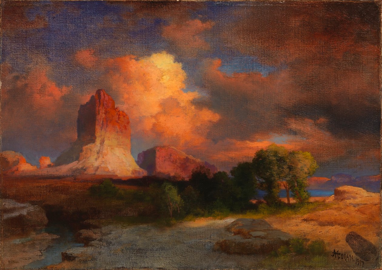 Sky ved solnedgang, Green River, Wyoming av Thomas Moran
