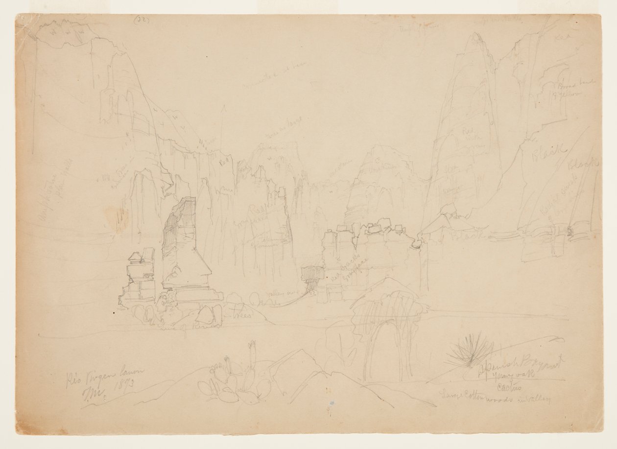 Canyon of the Rio Virgin, Sør-Utah av Thomas Moran