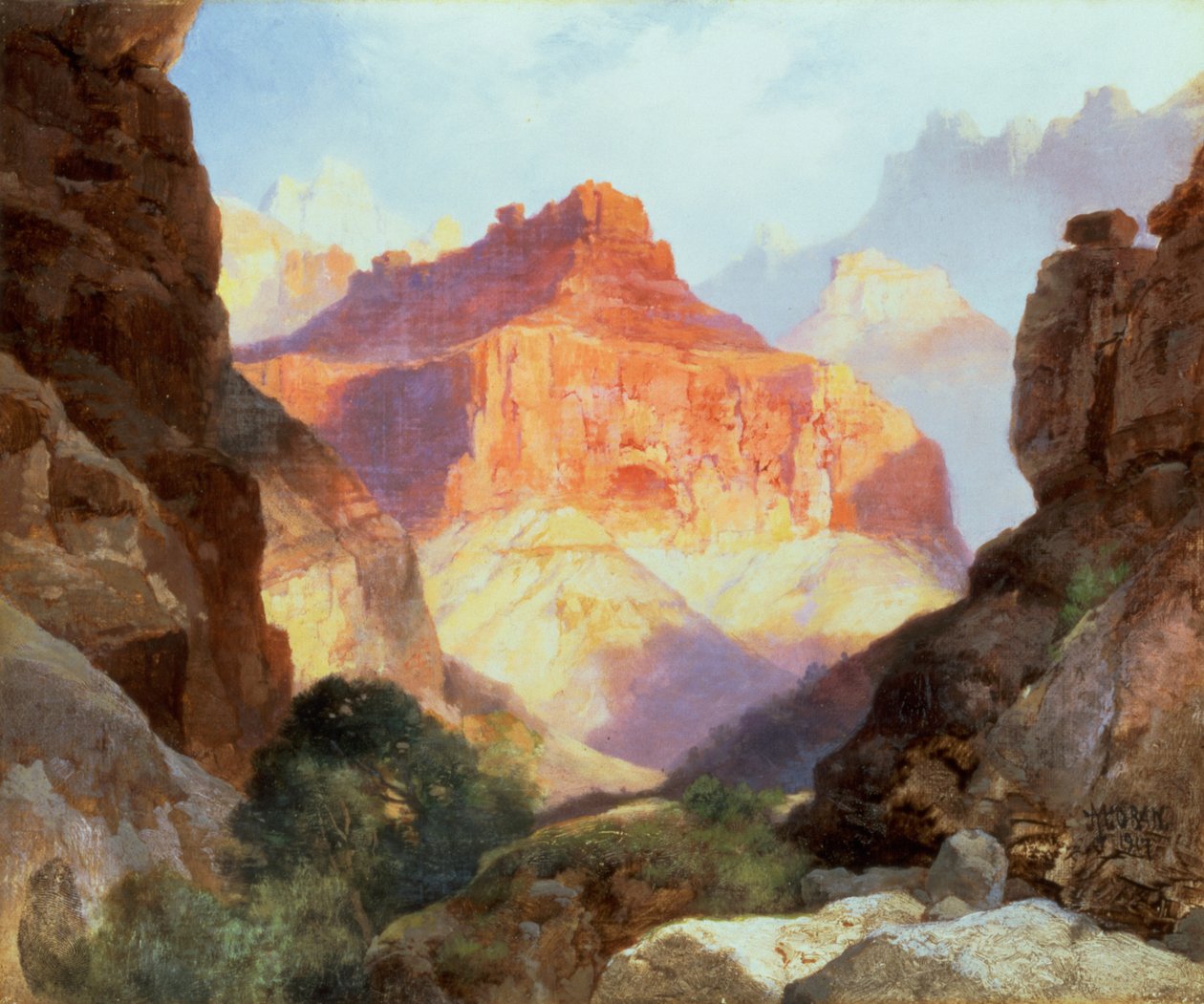 Under den røde muren, Grand Canyon of Arizona, 1917 av Thomas Moran