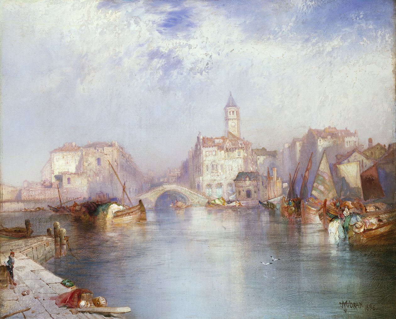 Den venetianske kanal, 1896 av Thomas Moran