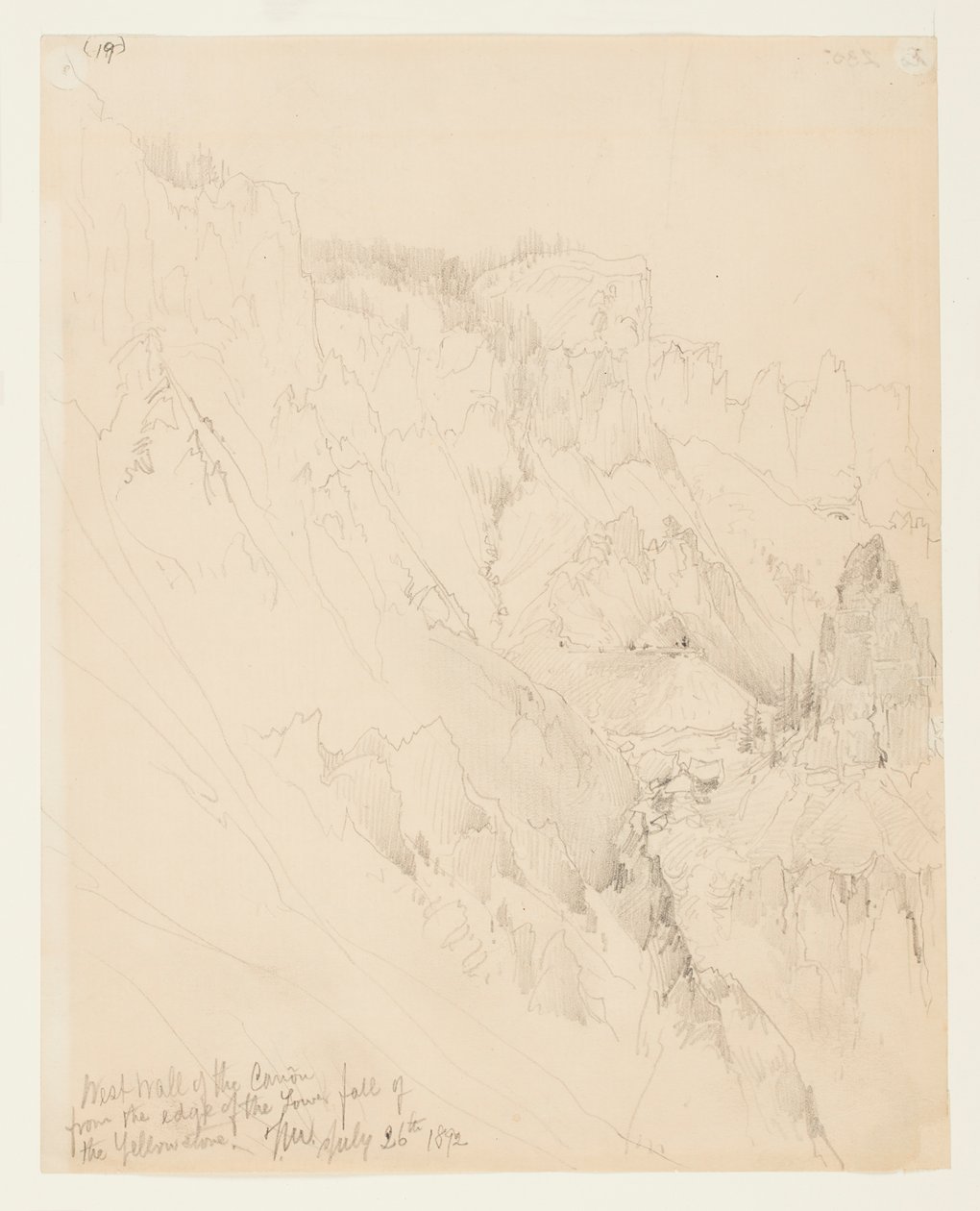 West Wall of the Canyon, Yellowstone av Thomas Moran