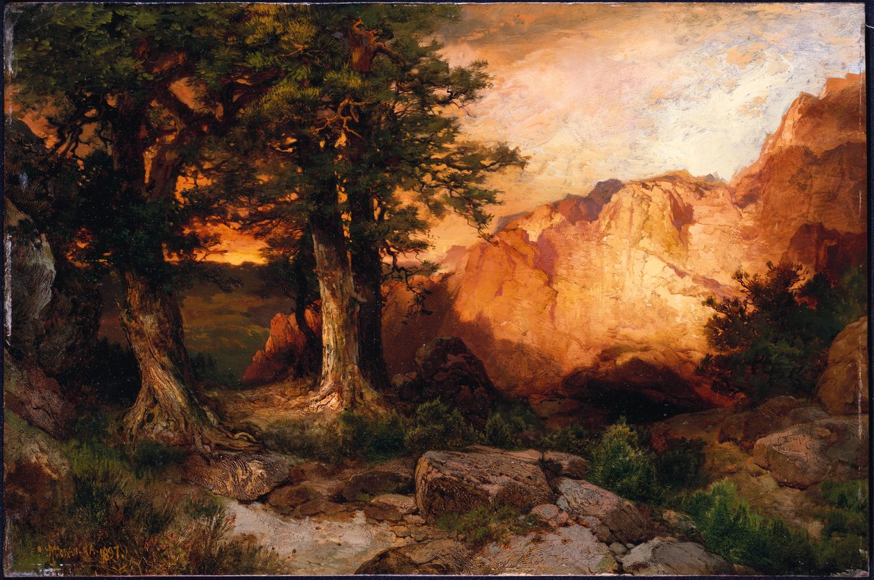 Vestlig solnedgang, 1897 av Thomas Moran