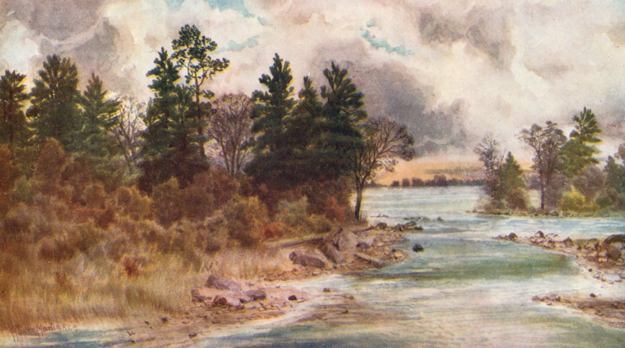 Ottawa ved Vaudreuil (fargelitografi) av Thomas Mower Martin
