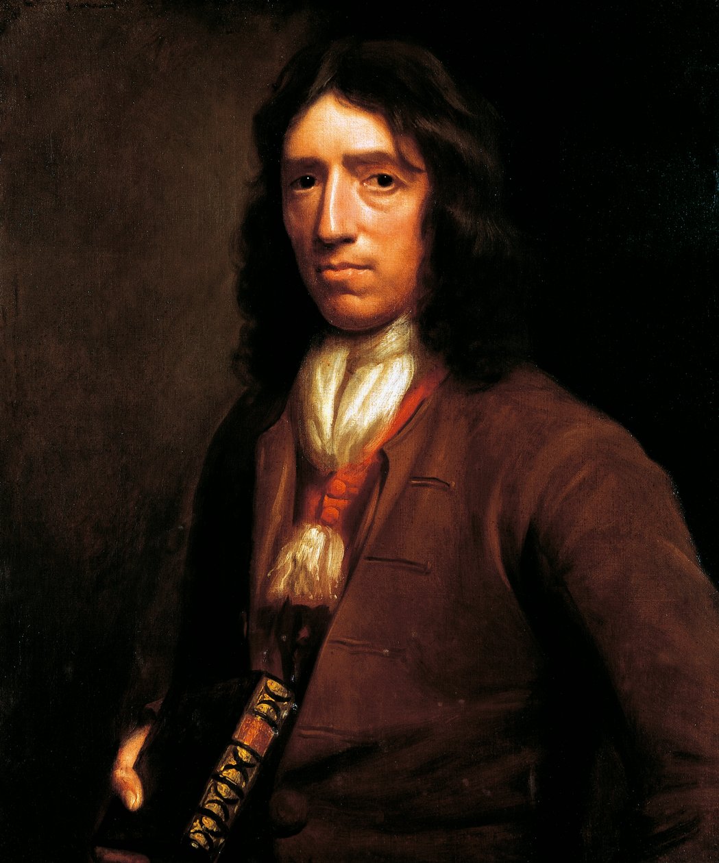 Portrett av William Dampier (1651-1715) britisk jordomseiler, hydrograf, maritim kjøpmann, pirat og sjørøver, av Thomas Murray, maleri, ca. 1698 av Thomas Murray