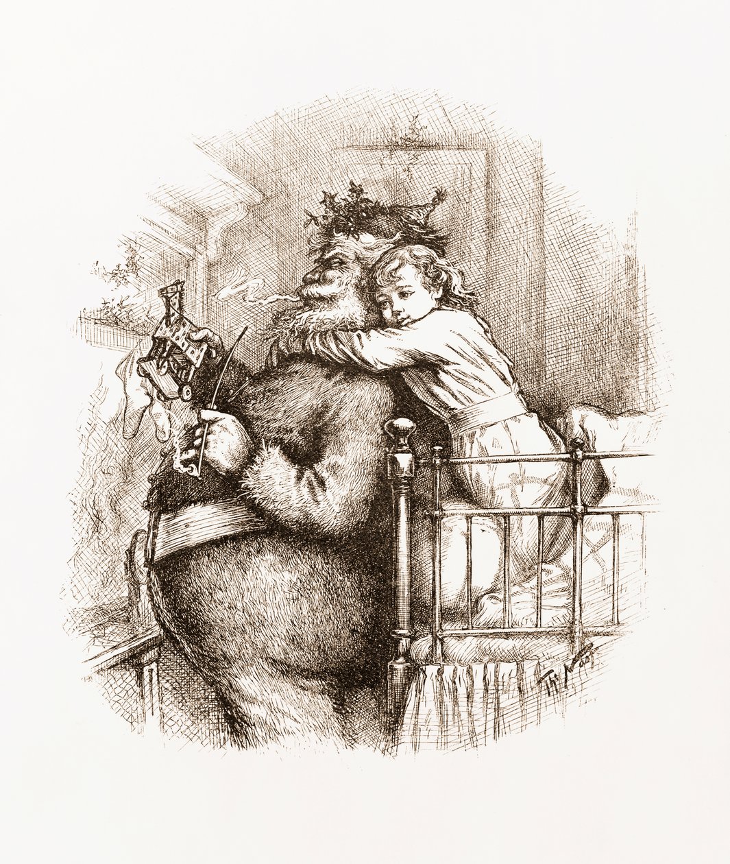 Fanget! Illustrasjon med julenissen av Thomas Nast av Thomas Nast