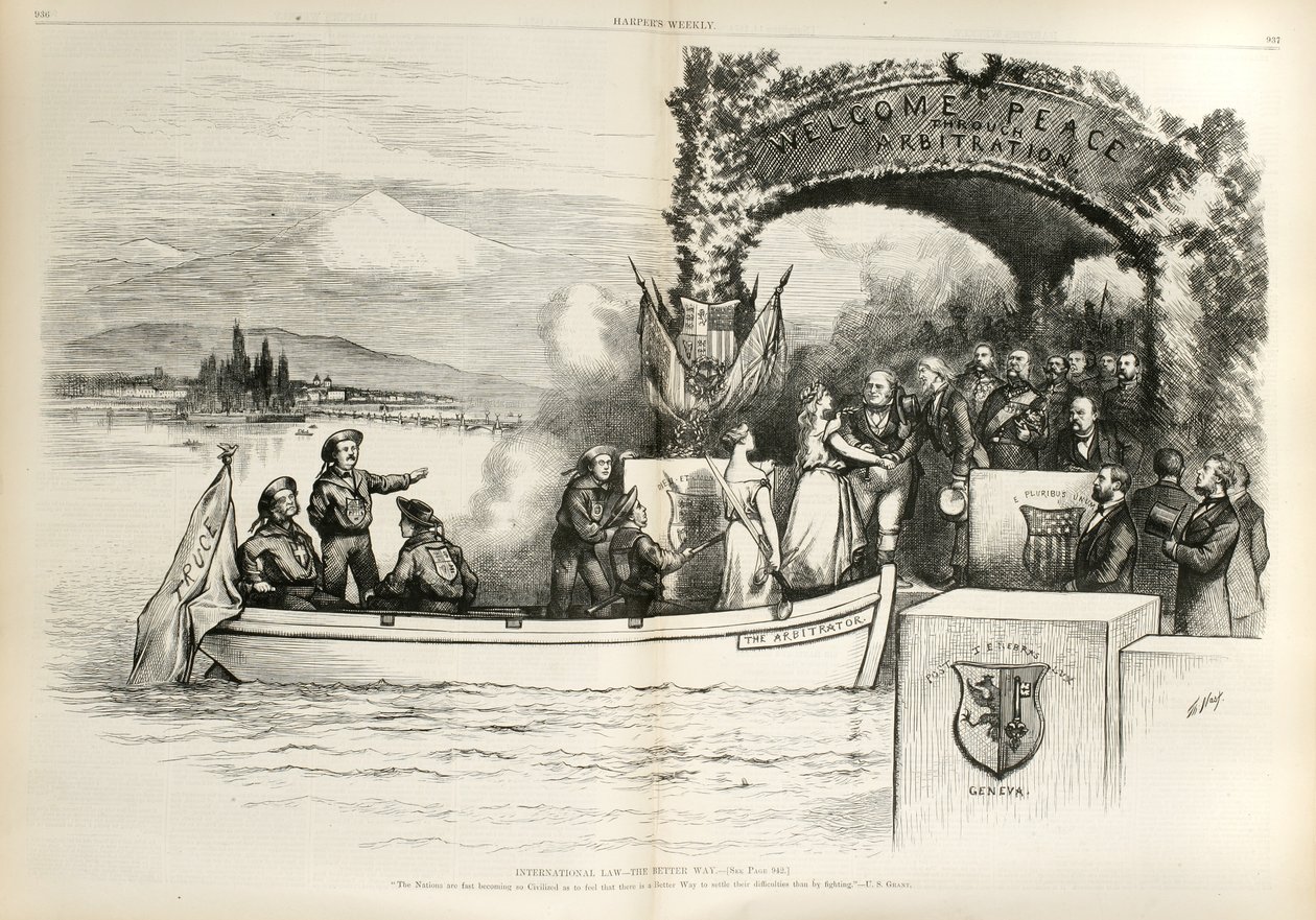 International Law - The Better Way..., 1874 (tregravering) av Thomas Nast
