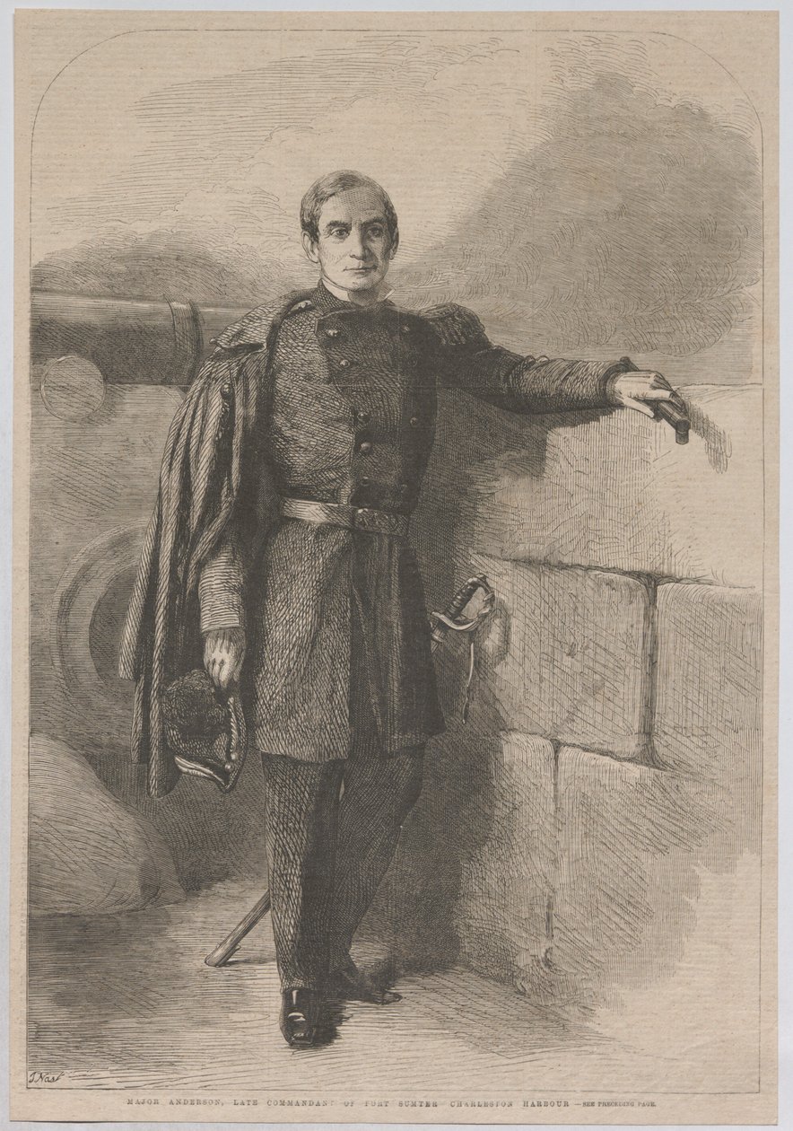Major Anderson, tidligere kommandant for Fort Sumter, Charleston havn av Thomas Nast