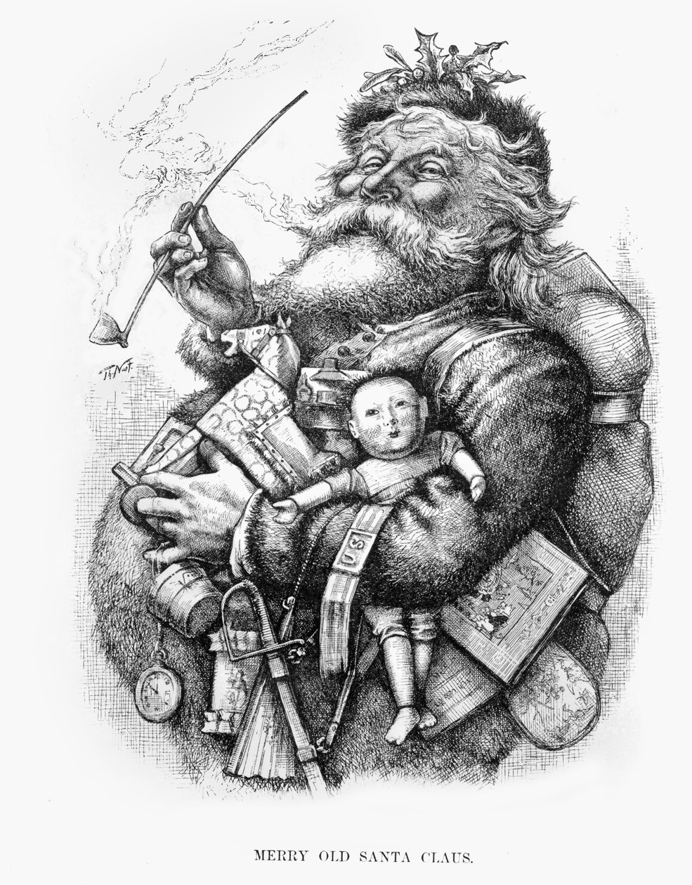Merry Old Santa Claus, gravert av kunstneren av Thomas Nast