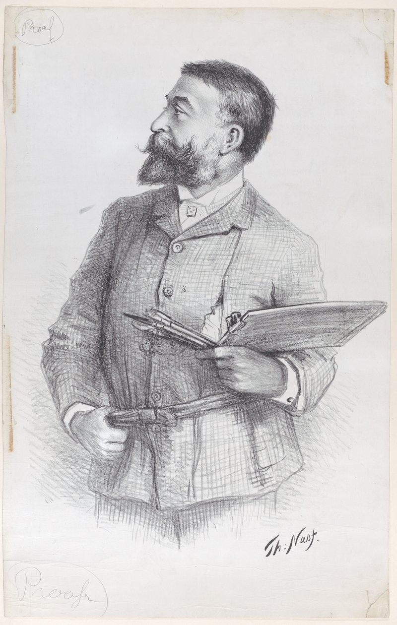 Portrett av kunstneren av Thomas Nast