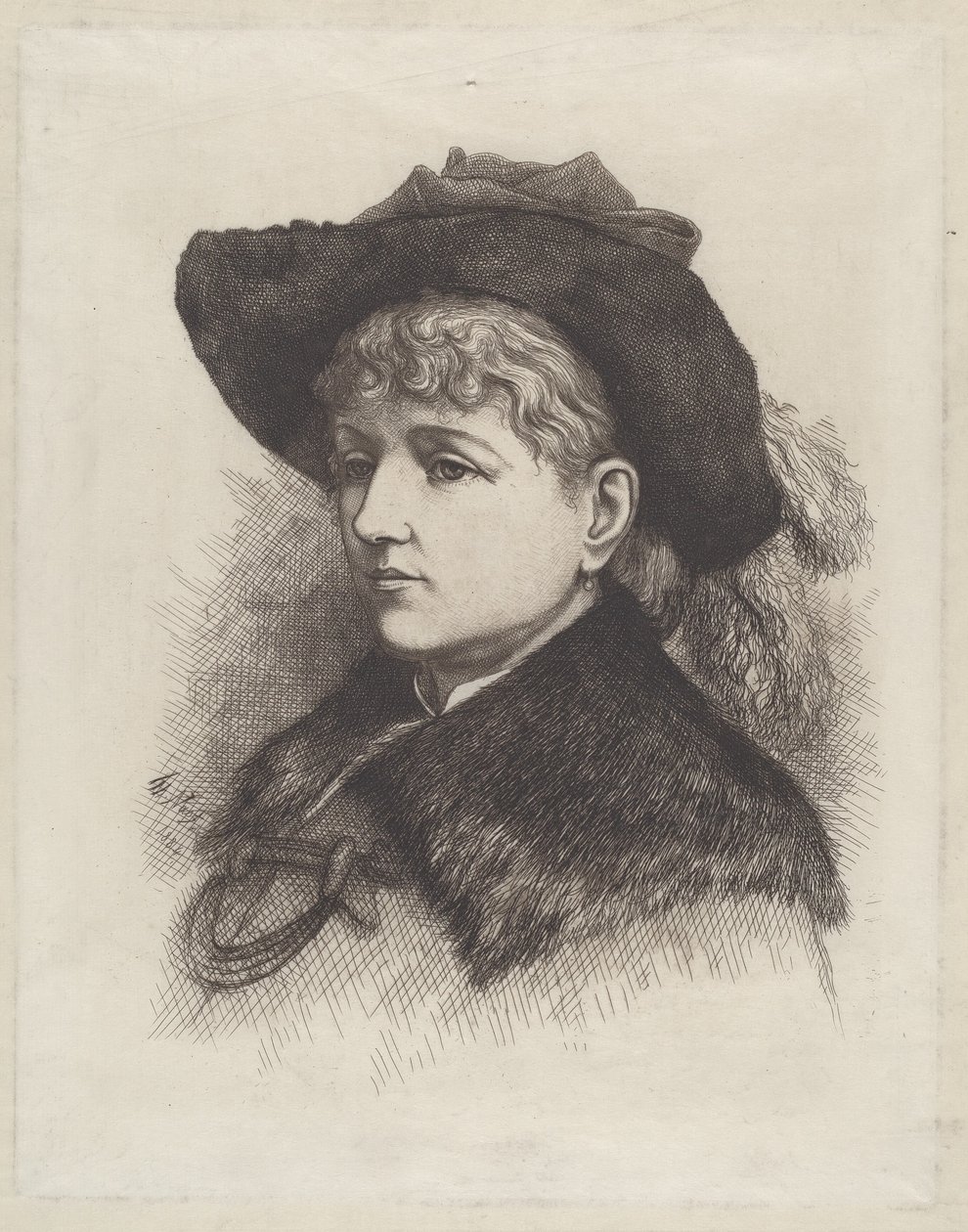 Portrett av kunstnerens kone, Sarah Edwards Nast av Thomas Nast