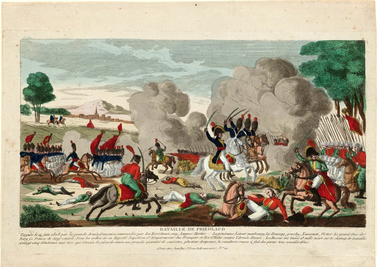 Bataille de Friedland - Slaget ved Friedland. En anklage fra den russiske Leib-garden 14. juni 1807 - Naudet, Thomas Charles av Thomas Naudet