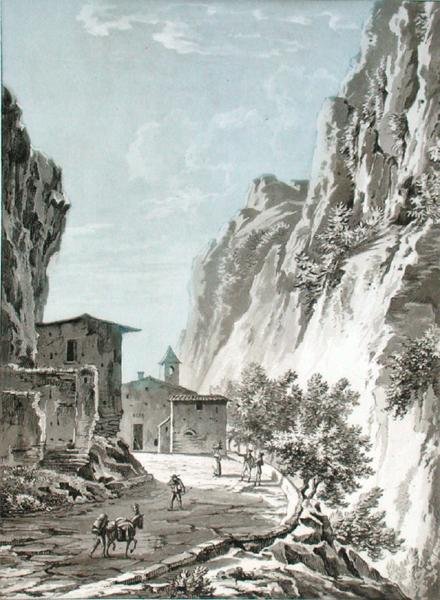 The Village of Gondo på Simplon Pass, illustrasjon fra 