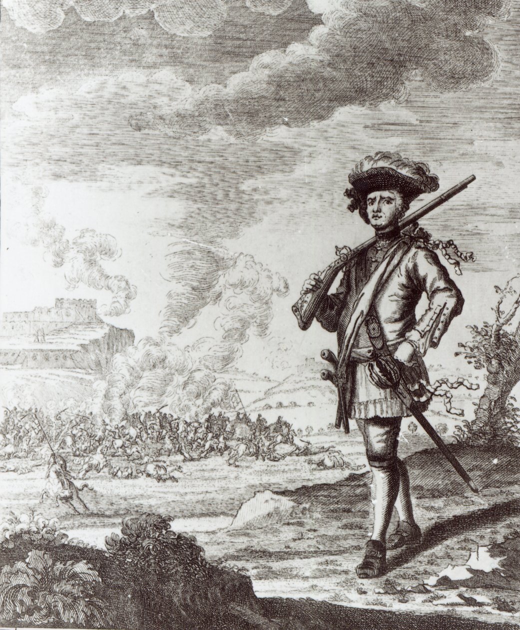 Kaptein Henry Morgan ved plyndringen av Panama i 1671, ca. 1734 av Thomas Nicholls