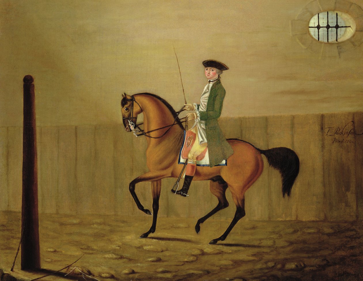 Gentleman på en Bay Horse i en rideskole av Thomas Parkinson