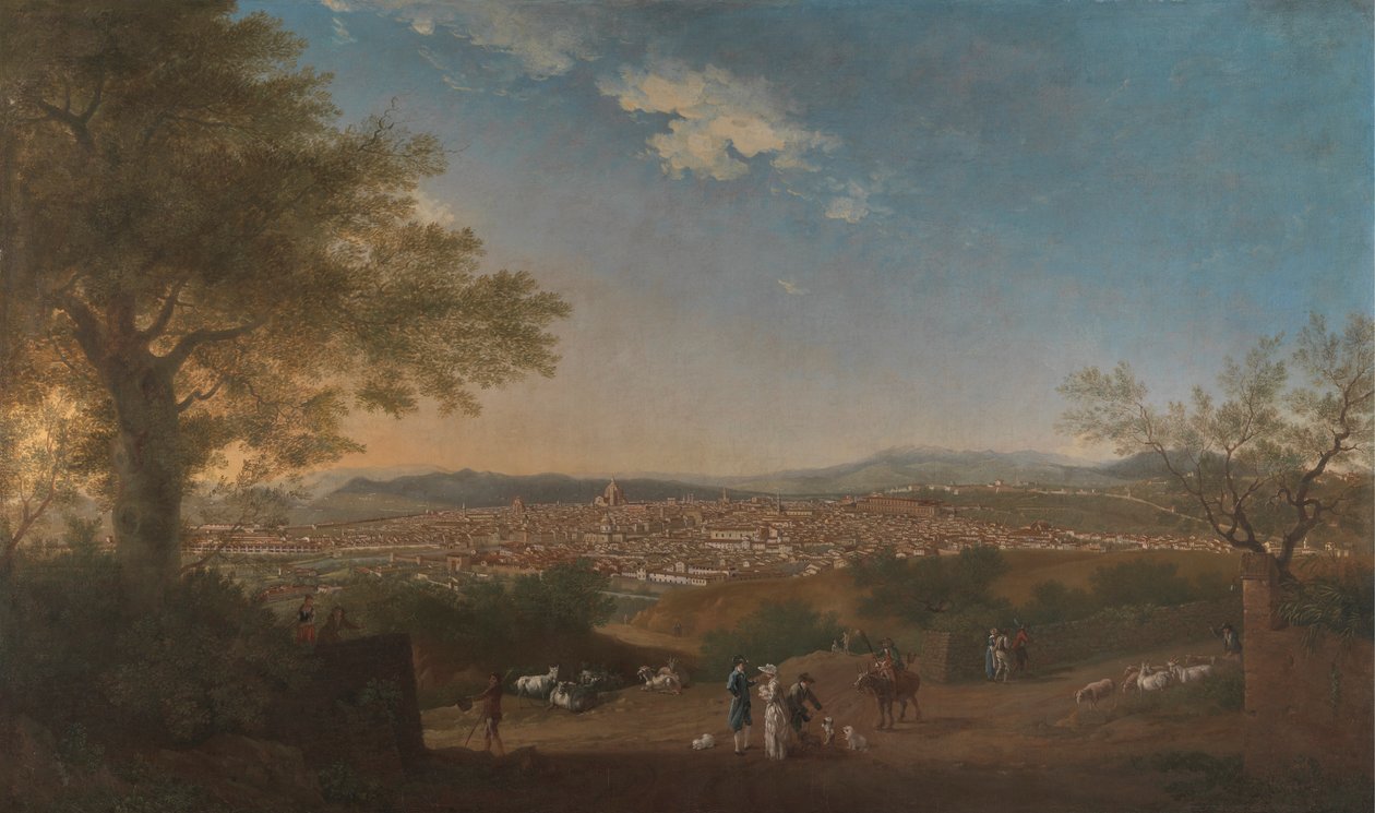 En panoramautsikt over Firenze fra Bellosguardo av Thomas Patch