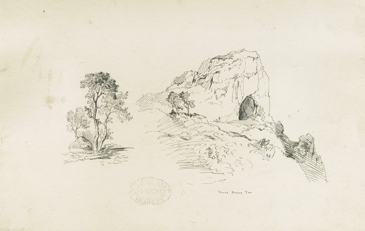 Dovedale - landskap: penn- og blekktegning, nd [1817-1845] (tegning) av Thomas Peploe Wood