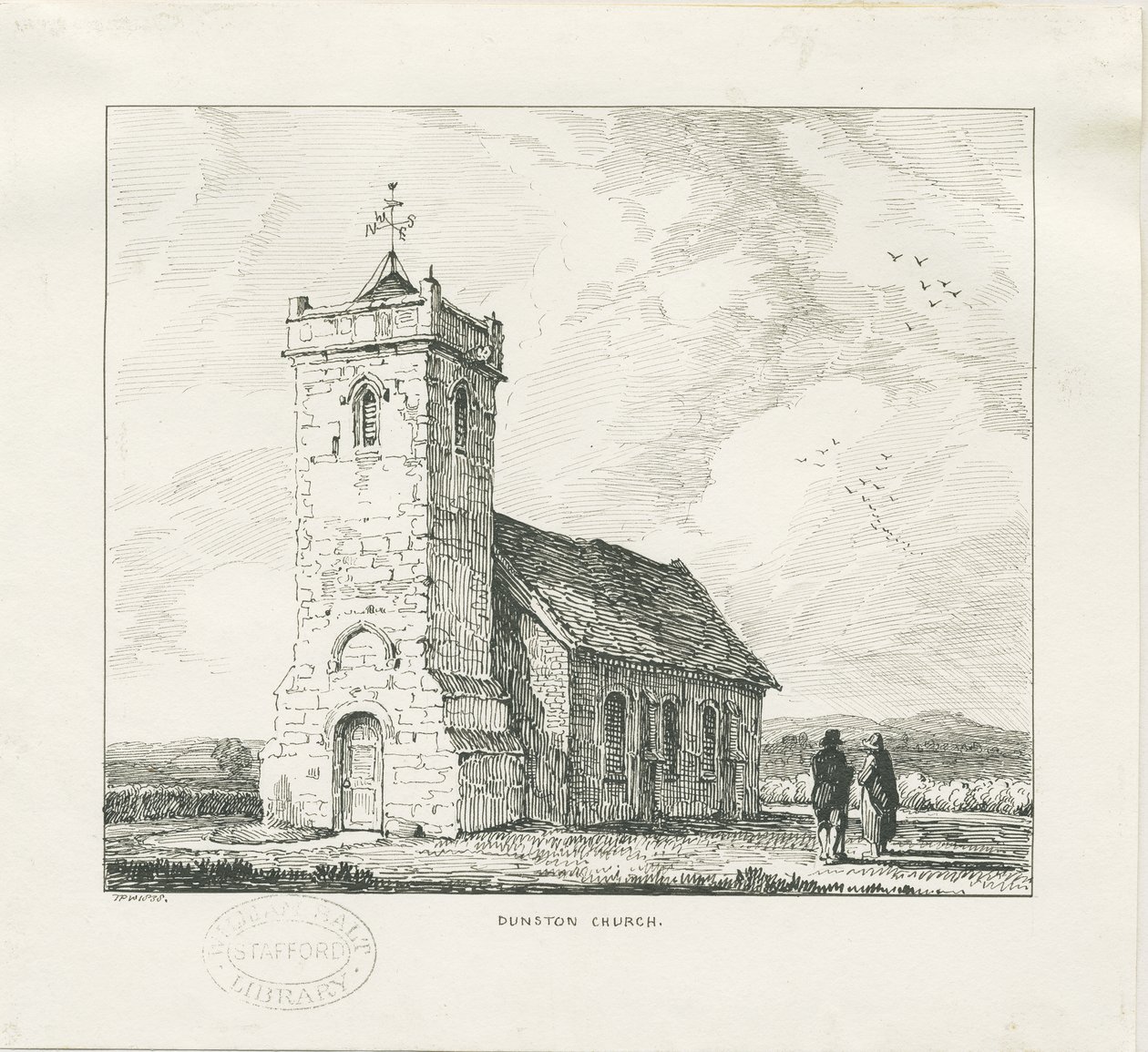 Dunston Church: pennetegning av Thomas Peploe Wood