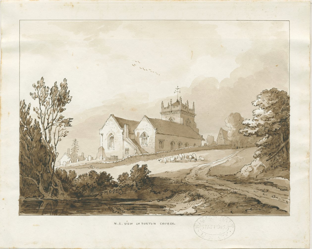 Forton Church: vasketegning, nd [?1838] (tegning) av Thomas Peploe Wood