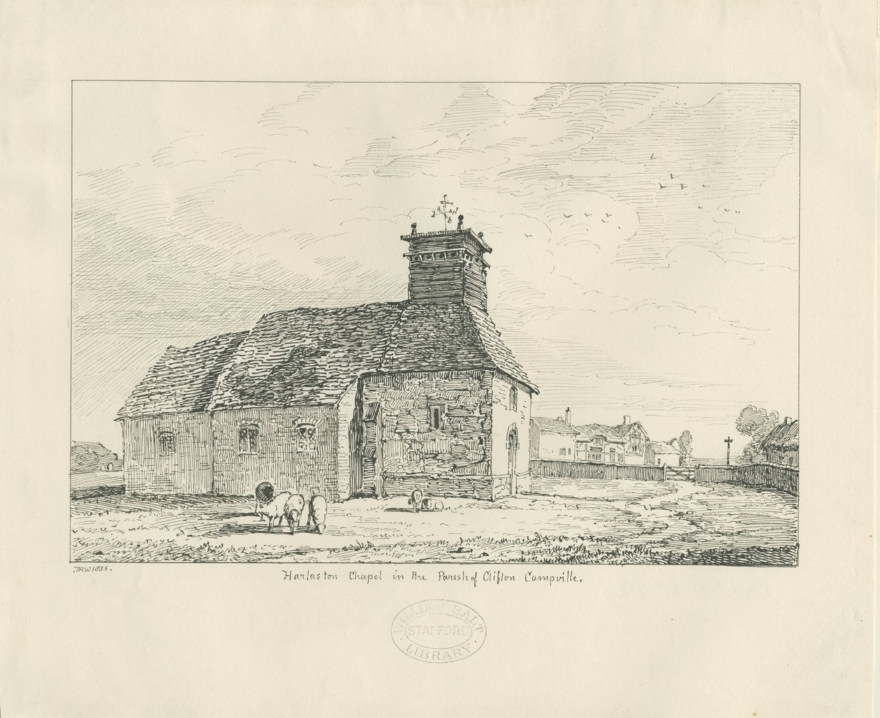Harlaston Chapel: pennetegning av Thomas Peploe Wood