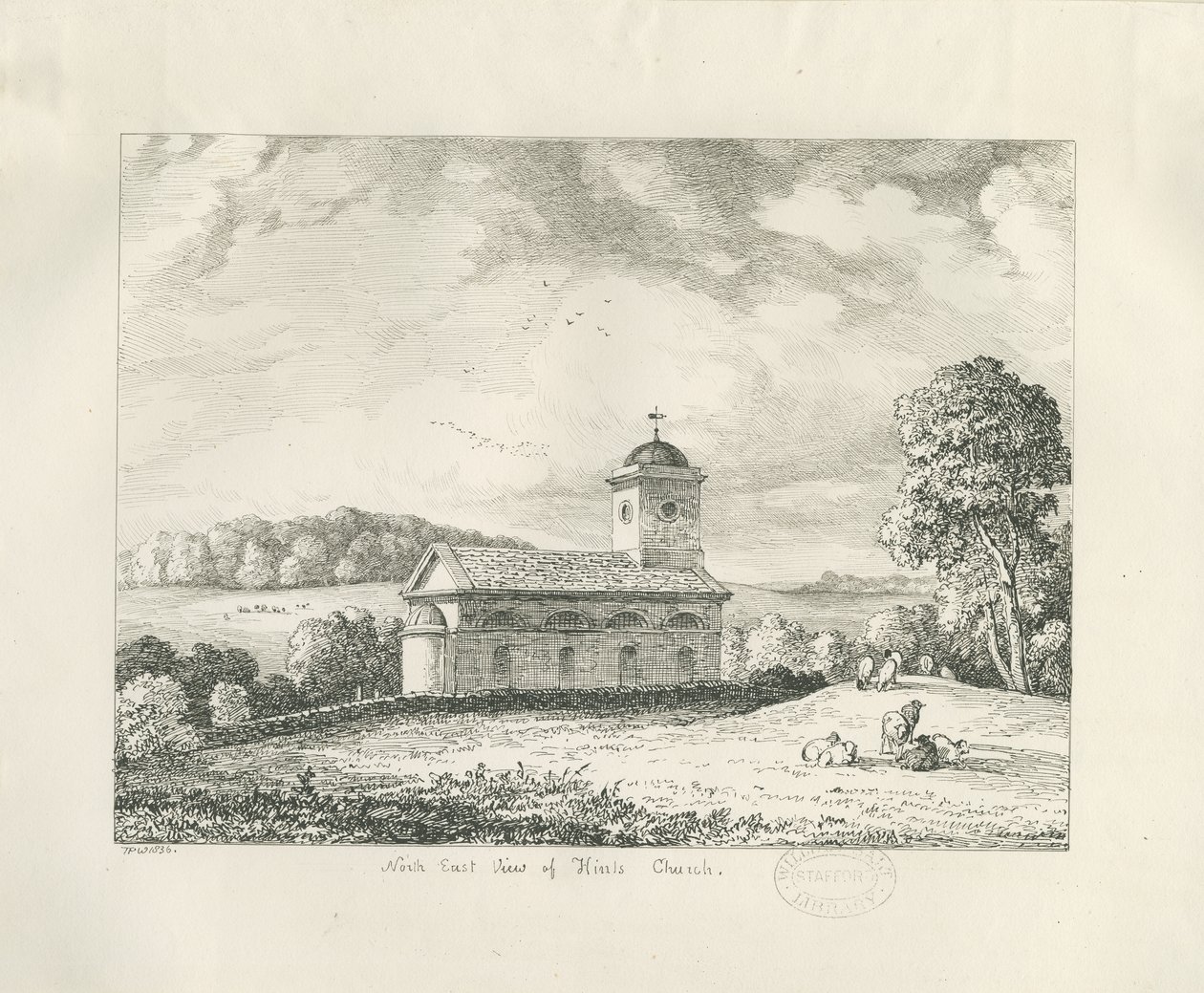 Hint Kirke: pennetegning av Thomas Peploe Wood