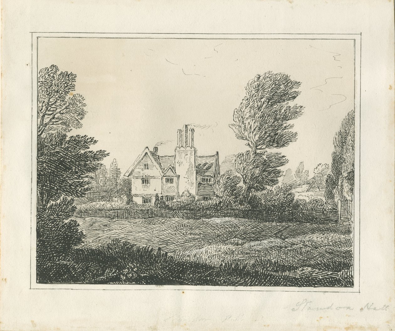 Standon Hall: penn- og blekktegning, og [midten av 1800-tallet] (tegning) av Thomas Peploe Wood