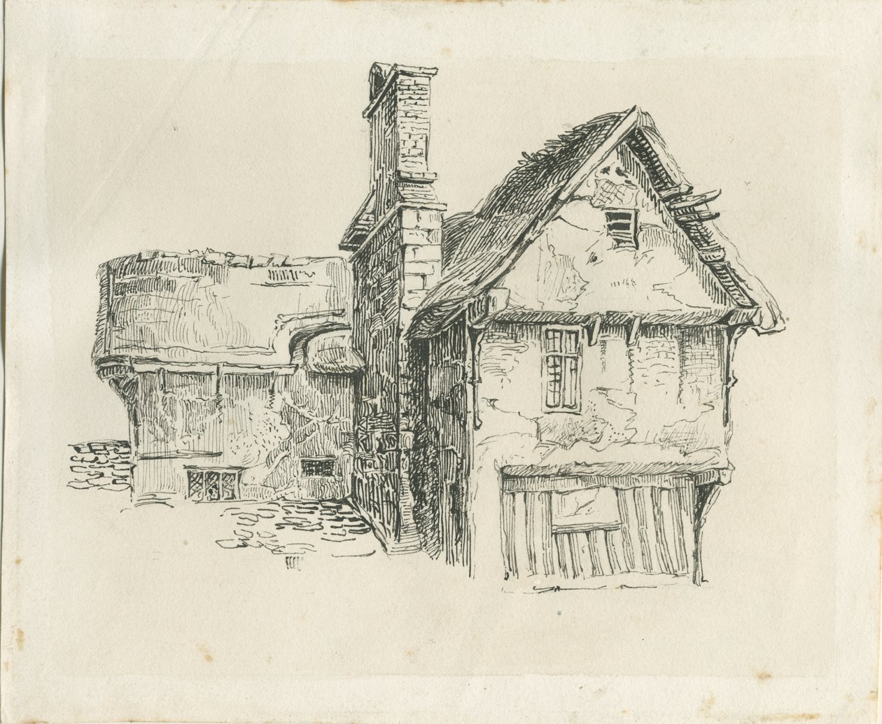 Standon Hall: penn- og blekktegning, og [midten av 1800-tallet] (tegning) av Thomas Peploe Wood