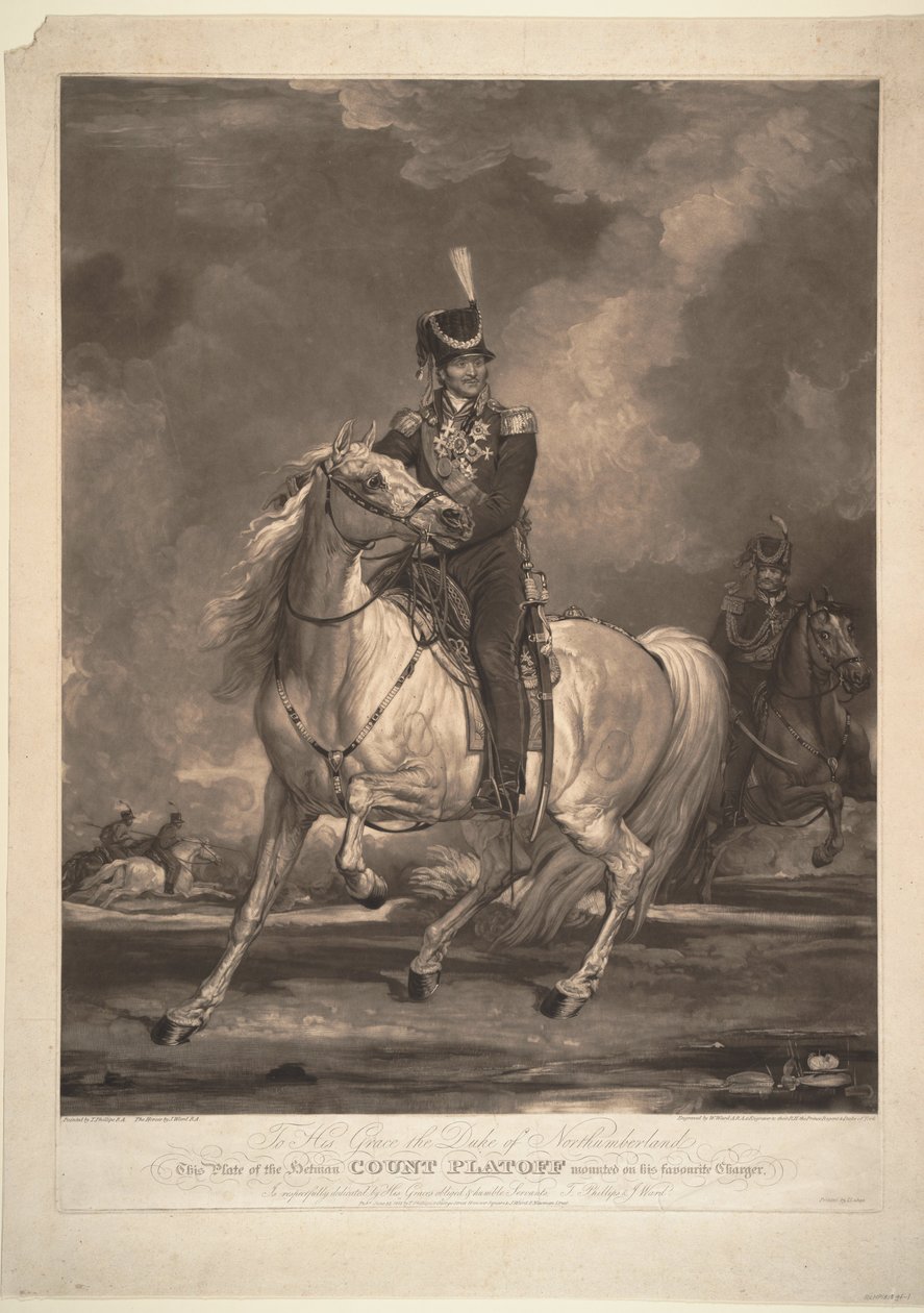Portrett av grev Matvei Ivanovich Platov 1757-1818, 1815 av Thomas Phillips