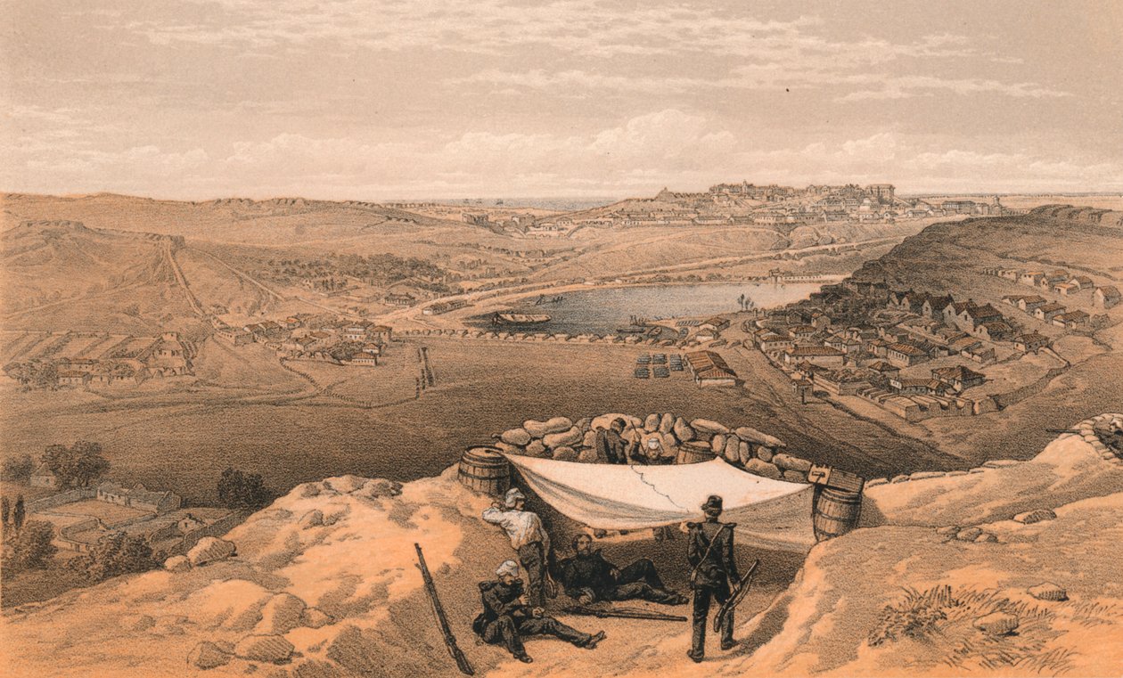 Bybatteriene eller indre festningsverk i Sebastopol, 1856 av Thomas Picken