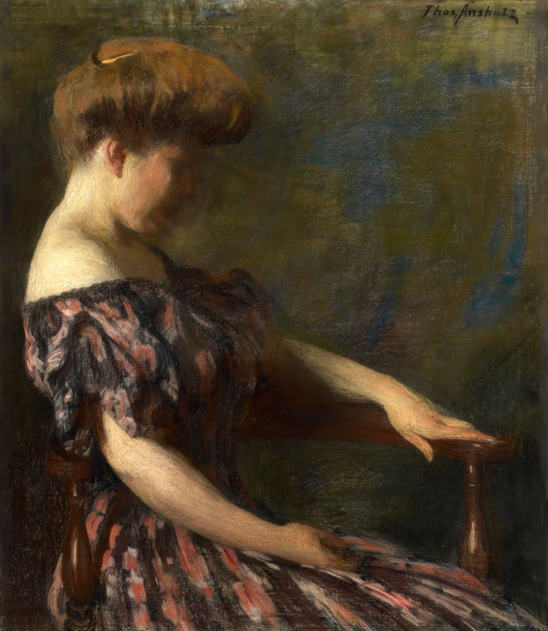 En blomstret kjole, 1906. av Thomas Pollock Anshutz