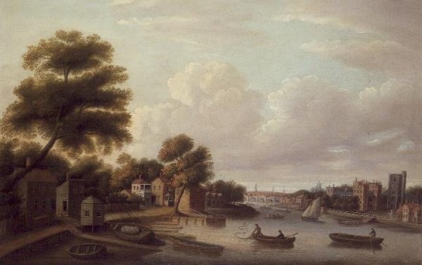 Utsikt over Themsen ved Lambeth Palace av Thomas Priest
