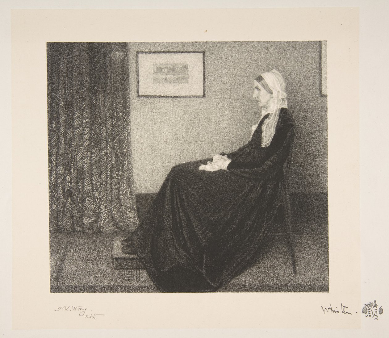 Arrangement i grått og svart: Portrait of the Artists Mother, 1892. av Thomas Robert Way