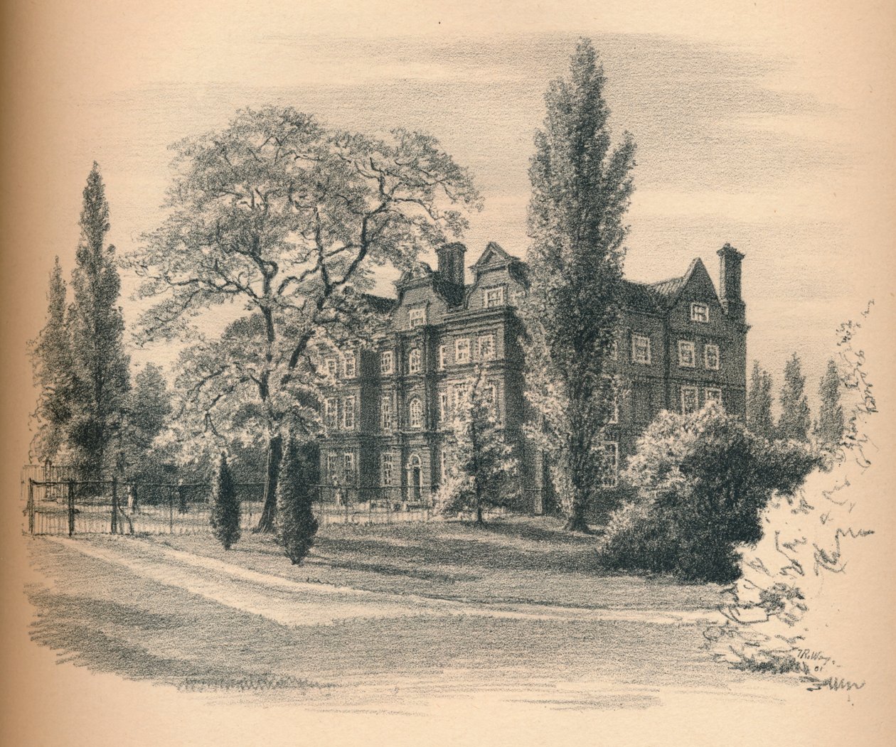 Eksteriør av Kew Palace, 1902 av Thomas Robert Way