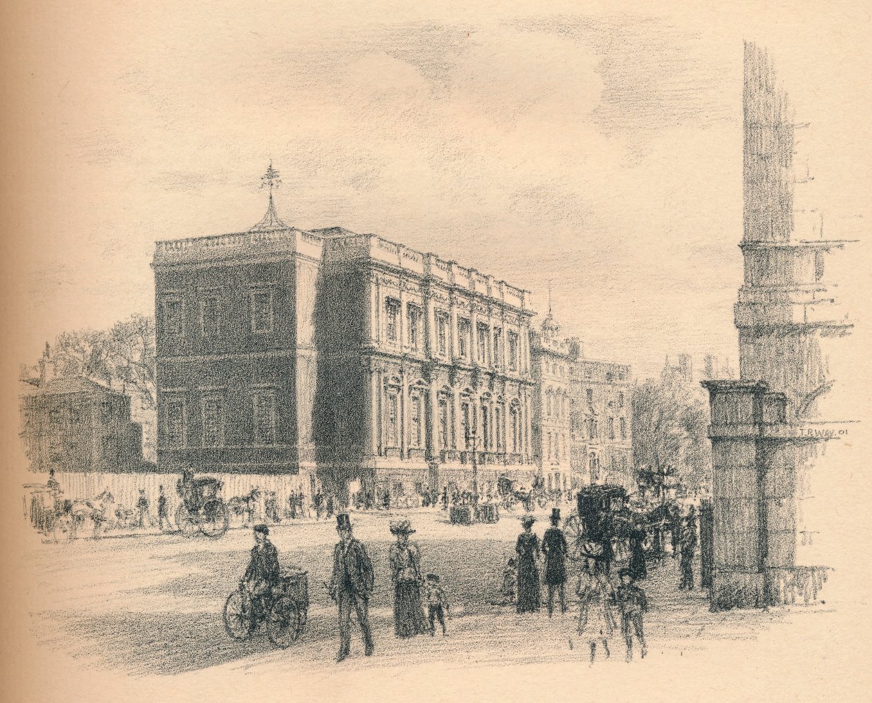 Eksteriør av banketthallen, Whitehall Palace, 1902 av Thomas Robert Way