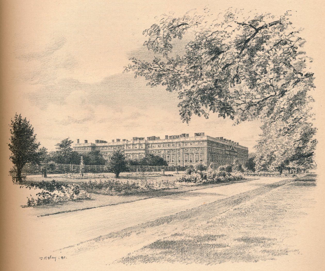 Hagefrontene til Hampton Court Palace, 1902 av Thomas Robert Way