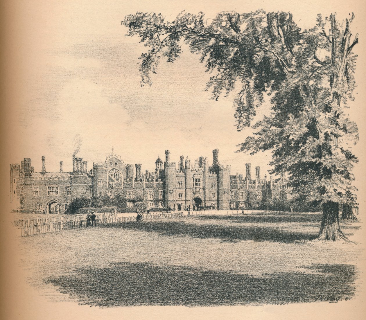 Vestfronten til Hampton Court Palace, 1902 av Thomas Robert Way