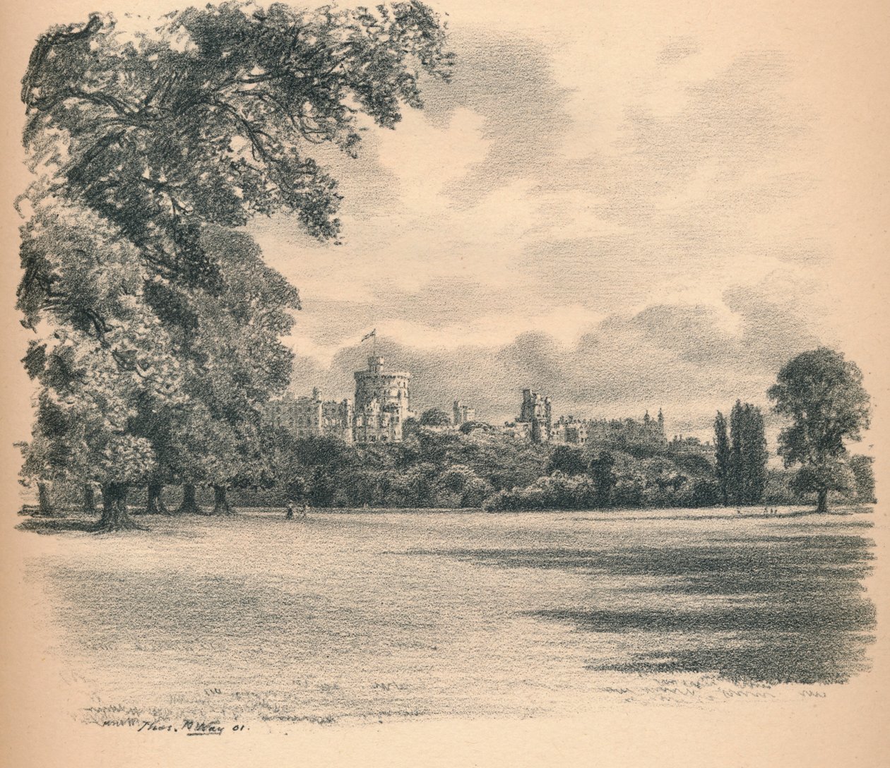 Windsor Castle fra hjemmeparken, 1902 av Thomas Robert Way