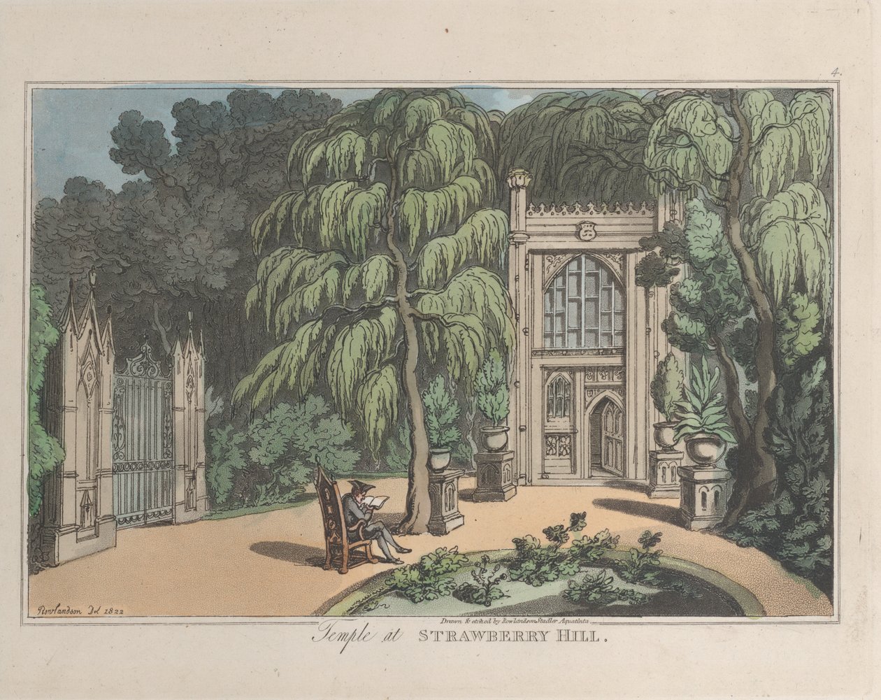 Temple at Strawberry Hill, fra Sketches from Nature, 1822., 1822. Skapere: Thomas Rowlandson, Joseph Constantine Stadler. av ThomasThomas Rowlandson, Joseph Constantine Stadler Thomas Rowlandson, Joseph Constantine Stadler
