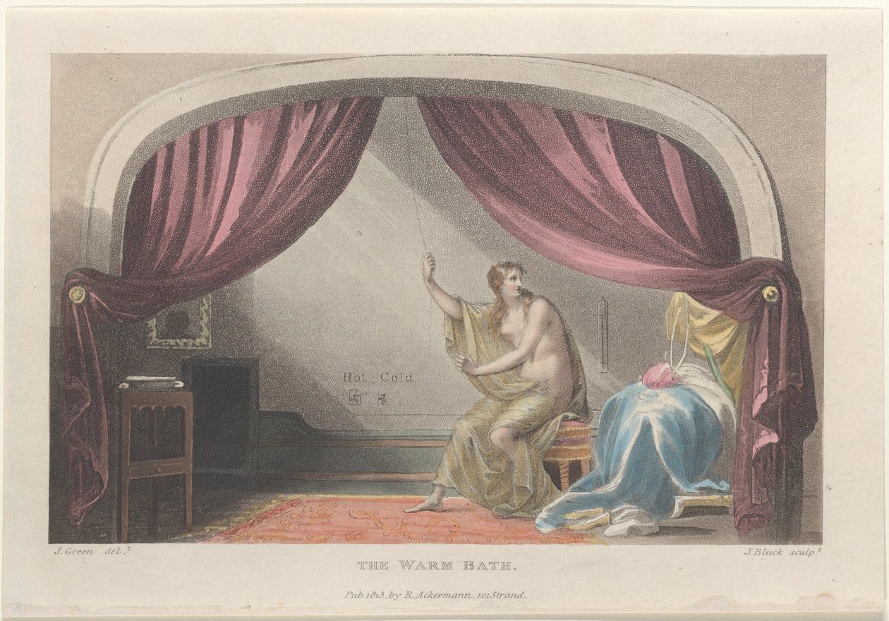 The Warm Bath, fra Poetical Sketches of Scarborough, 1813., 1813. Skapere: Thomas Rowlandson, Joseph Constantine Stadler, J. Bluck. av Thomas Rowlandson, Joseph Constantine Stadler, J. Bluck
