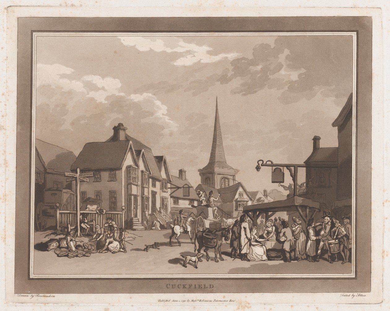 Cuckfield An Excursion to Brighthelmstone, 1. juni 1790., 1. juni 1790. Skapere: Thomas Rowlandson, Samuel Alken. av Thomas Rowlandson, Samuel Alken