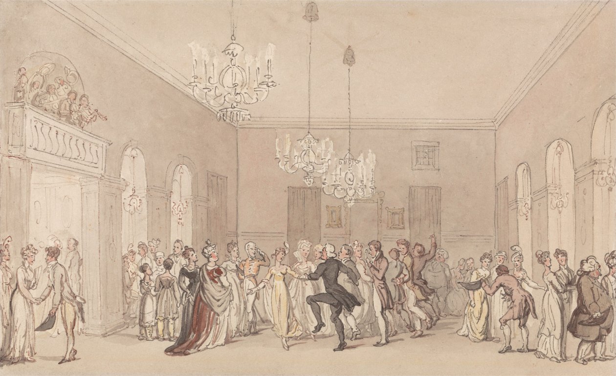 En ball i Scarborough av Thomas Rowlandson