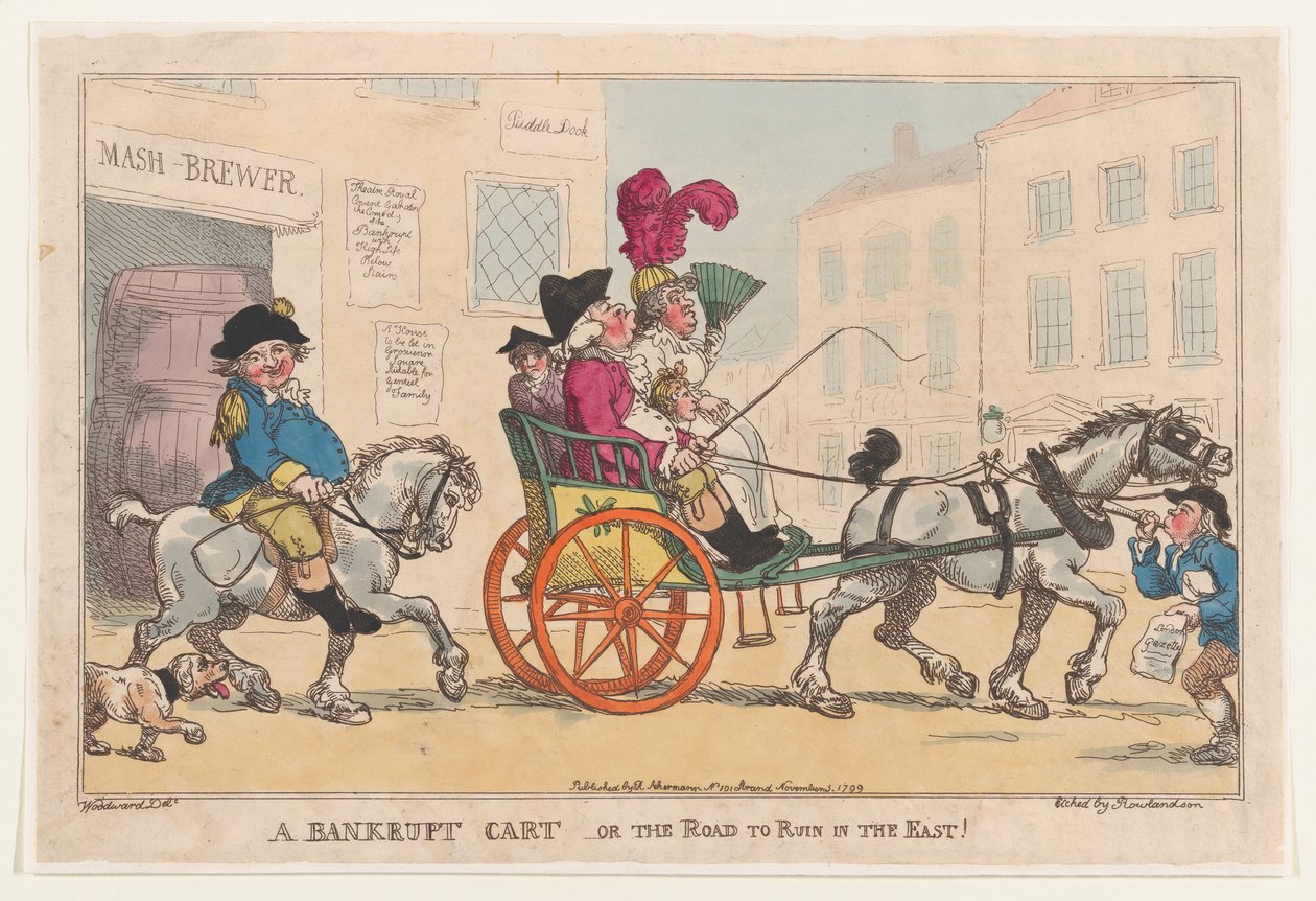 A Bankrupt Cart, or The Road to Ruin in the East!, 5. november 1799., 5. november 1799. av Thomas Rowlandson