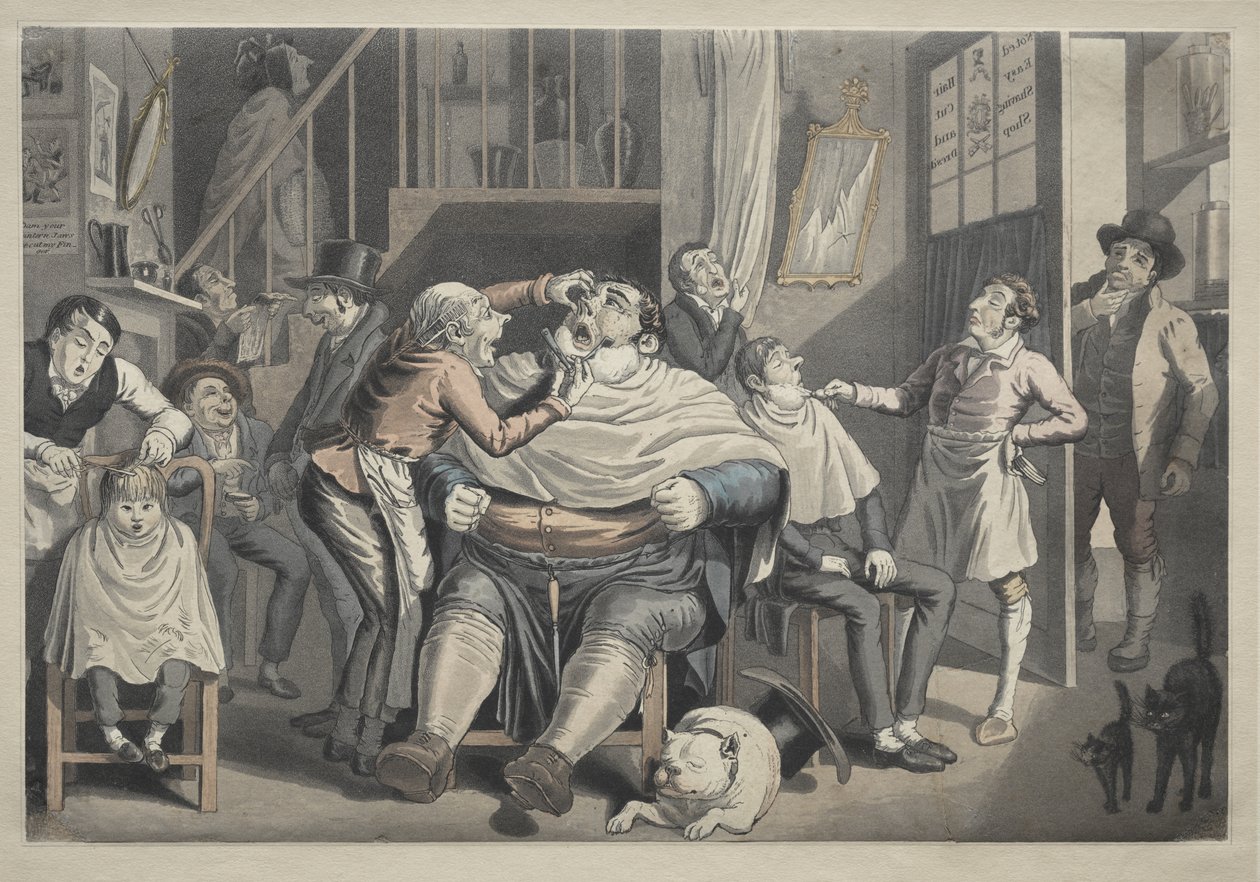 En frisørsalong av Thomas Rowlandson