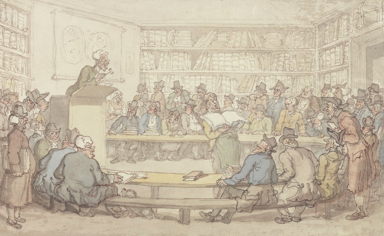 En bokauksjon av Thomas Rowlandson