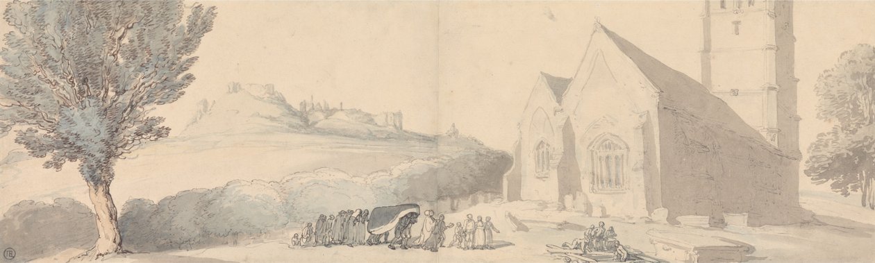 En begravelse i Carisbrooke på Isle of Wight av Thomas Rowlandson