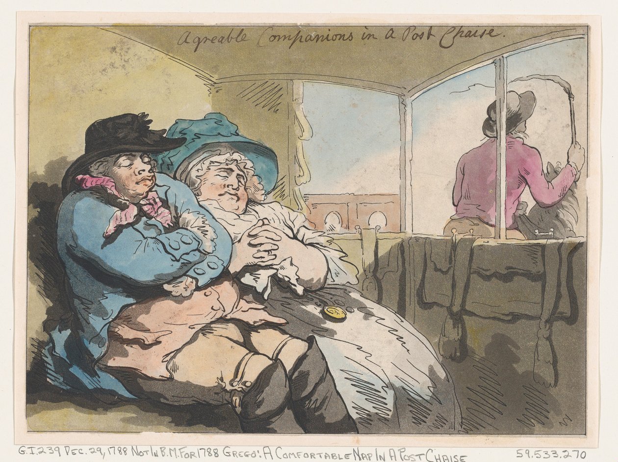 En behagelig lur i en stolpestol, 29. desember 1788., 29. desember 1788. av Thomas Rowlandson